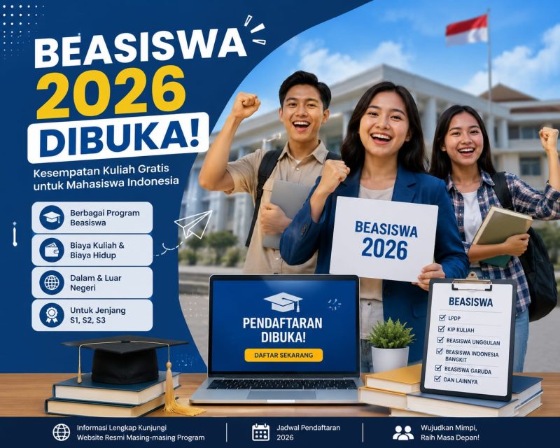 Ilustrasi Beasiswa yang Buka  Tahun 2026, (Foto: Ai.)