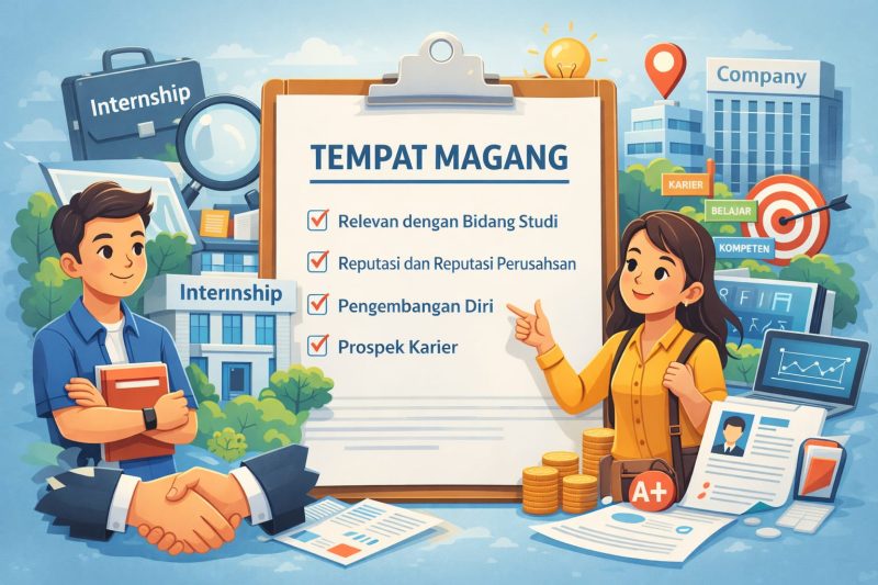 Ilustrasi Memilih Tempat Magang, (Foto: Ai.)