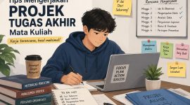 Ilustrasi Mahasiswa Mengerjakan Tugas Projek Akhir, (Foto : AI)