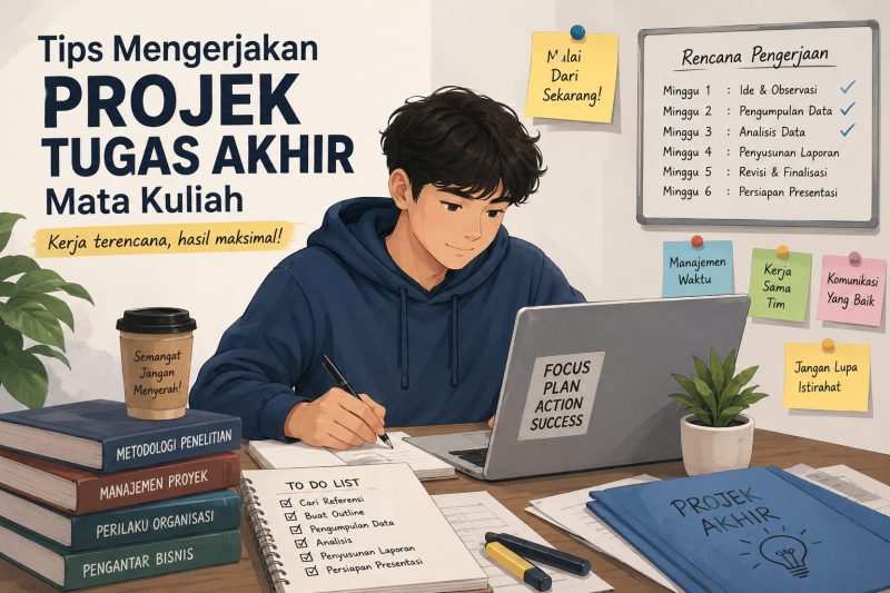 Ilustrasi Mahasiswa Mengerjakan Tugas Projek Akhir, (Foto : AI)
