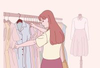 Ilustrasi Mahasiswa Memilih Baju Thrift, (Foto: Int.)