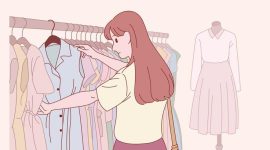 Ilustrasi Mahasiswa Memilih Baju Thrift, (Foto: Int.)