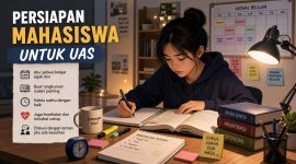 Ilustrasi Mahasiswa yang Sedang Belajar Untuk UAS, (Foto: AI.)