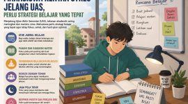 Ilustrasi Mahasiswa yang Tengah Menyusun Strategi Belajar Jelang UAS, (Foto: AI.)