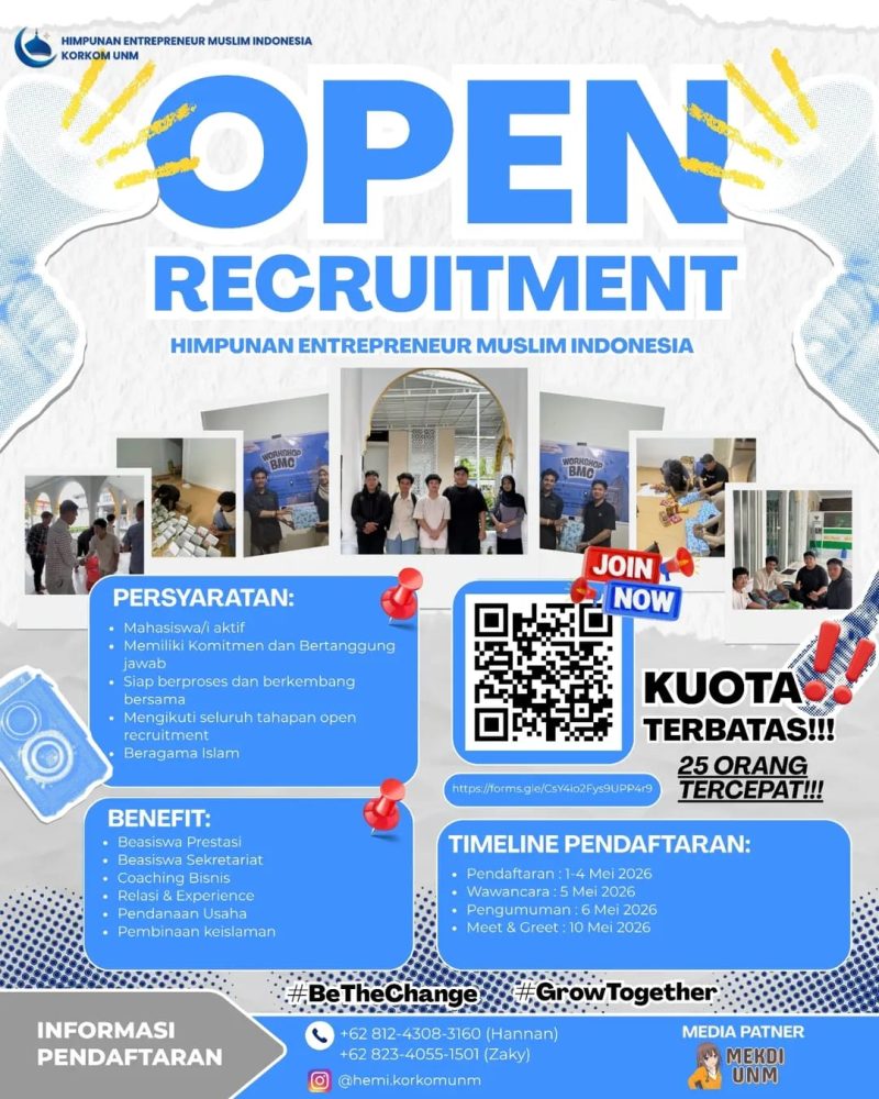 Potret Poster Open Recruitmen, (Foto: Int.)