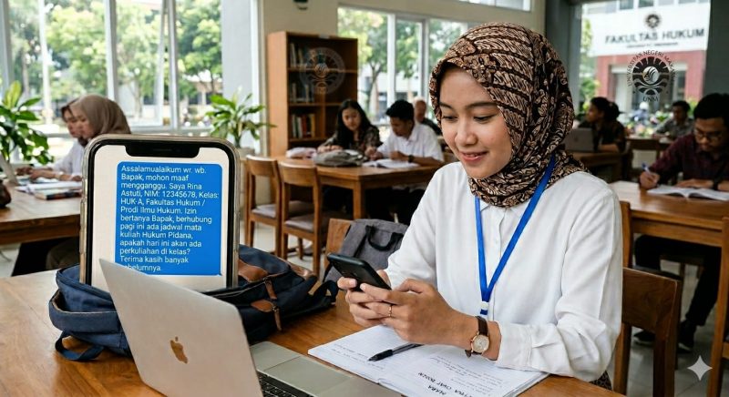 Ilustrasi Praktik Etika Berkomunikasi Mahasiswa terhadap Dosen, (Foto: Ai.)