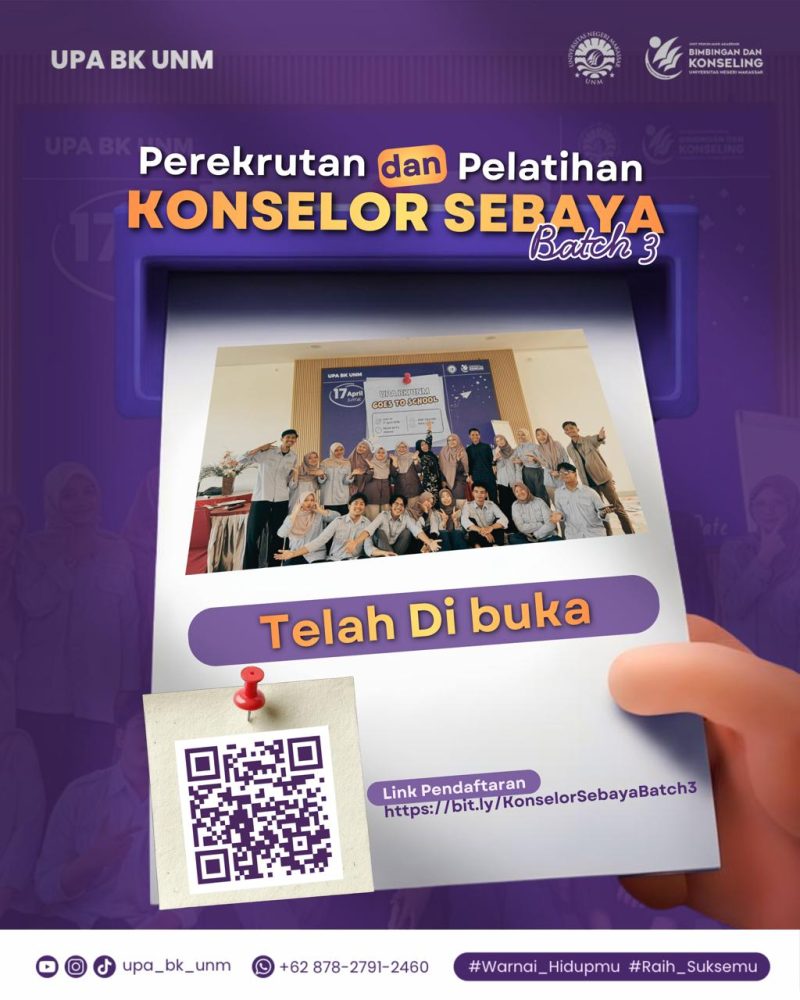 Pamflet perekrutan dan pelatihan komselor sebaya batch 3, (Foto: Ist.)