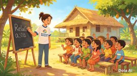 Ilustrasi Mahasiswa yang mengikuti kegiatan Volunteer, (Foto: AI)