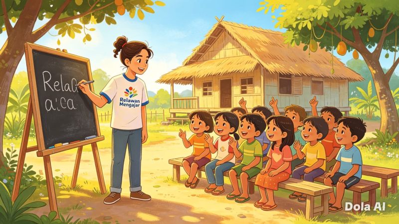 Ilustrasi Mahasiswa yang mengikuti kegiatan Volunteer, (Foto: AI)
