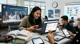 Ilustrasi Seseorang Memanfaatkan Media pada Era Digitalisasi, (Foto: AI)