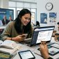 Ilustrasi Seseorang Memanfaatkan Media pada Era Digitalisasi, (Foto: AI)