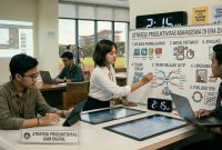Ilustrasi Mahasiswa Mengatur Strategi Produktivitas, (Foto: AI.)
