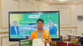Potret Aril Juara II Cabang Lomba Media Pembelajaran Digital dalam Kegiatan FIP Ambassador 2026 (Foto:Ist.)