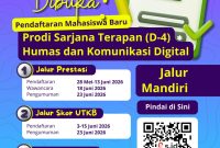 Pamflet Pendaftaran Mahasiswa Baru Prodi Humas dan Komunikasi Digital, (Foto: Int.)