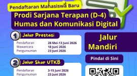 Pamflet Pendaftaran Mahasiswa Baru Prodi Humas dan Komunikasi Digital, (Foto: Int.)