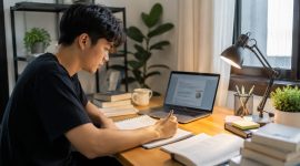 Ilustrasi Mahasiswa Produktif di Tengah Libur Semester, (Foto: Ai.)