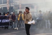 Potret Formatur BEM FT UNM pada saat Menyampaikan Orasi, (Foto: Dok. Profesi)