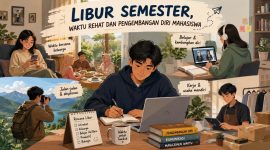 Ilustrasi Mahasiswa saat Libur Semester, (Foto: Ai.)