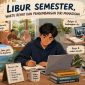 Ilustrasi Mahasiswa saat Libur Semester, (Foto: Ai.)