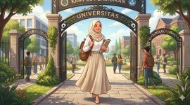 Ilustrasi Mahasiswa Masuk Kampus Pasca Libur Semester, (Foto: Ai.)