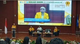 Potret Plt Rektor saat Memberikan Sambutan di Kuliah Umum, (Foto: Muhammad Syarief)