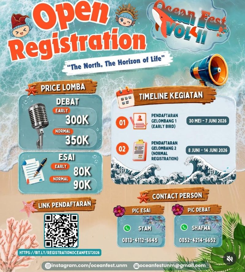 Pamflet Open Registration Lomba, (Foto: Int.)