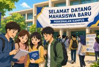 Ilustrasi Mahasiswa Baru Bersama Teman, (Foto: AI)