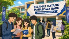 Ilustrasi Mahasiswa Baru Bersama Teman, (Foto: AI)