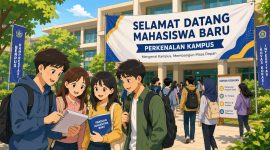 Ilustrasi Mahasiswa Baru Bersama Teman, (Foto: AI)