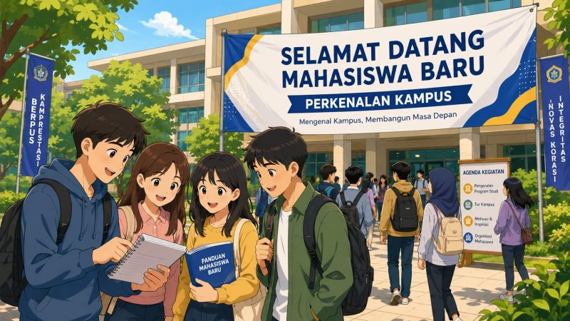 Ilustrasi Mahasiswa Baru Bersama Teman, (Foto: AI)