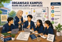Ilustrasi Organisasi yang Menjadi Ruang Belajar Bagi Mahasiswa di Luar Kelas (Foto: Ai)