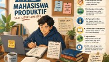 Ilustrasi Mahasiswa Menyusun Rencana Kegiatan Saat Libur (Foto: Ai)