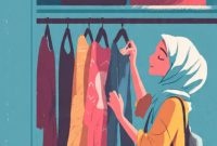 Ilustrasi Mahasiswa yang Sedang Memilih Outfit Kampus, (Foto: Ai.)