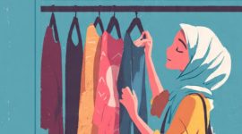 Ilustrasi Mahasiswa yang Sedang Memilih Outfit Kampus, (Foto: Ai.)