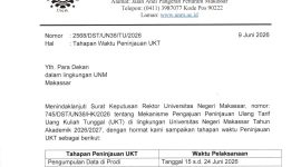 Surat Edaran Peninjauan Uang Kuliah Tunggal TA 2026/2027, (Foto: Int.)