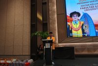 Potret Sambutan Dekan FIS-H Pada Acara Ramah Tamah Wisuda, (Foto :Muh Apdal Adriansyah)