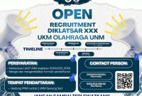 Poster Open Recruitment Diklatsar XXX UKM Olahraga, (Foto: Ist.)
