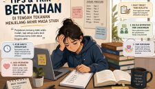 Ilustrasi Seorang Mahasiswa Tingkat Akhir yang sedang Berjuang Menyelesaikan Tugas Akhir di Tengah Berbagai Tekanan Akademik dan Sosial, (Foto: Int.)