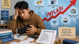 Ilustrasi Mahasiswa Mengelola Pengeluaran di Tengah Meningkatnya Biaya Hidup Akibat Inflasi, (Foto: Ai.)