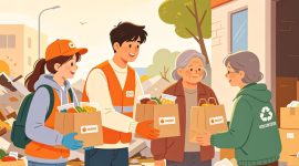 Ilustrasi mahasiswa yang terlibat dalam kegiatan volunteer, (Foto: AI.)