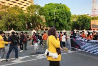 Potret Plt Pres BEM UNM saat Menggelar Aksi, (Foto: Muh Apdal Adriansyah)