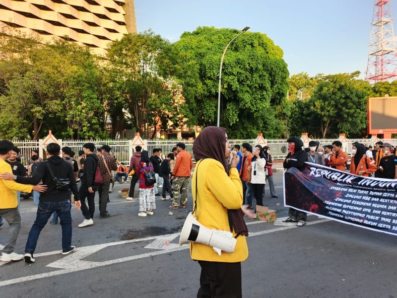 Potret Plt Pres BEM UNM saat Menggelar Aksi, (Foto: Muh Apdal Adriansyah)