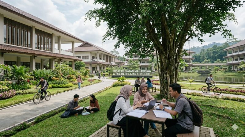 Potret Lingkungan Kampus Hijau dan Kondusif Mendukung Kenyamanan Belajar Mahasiswa, (Foto: Ai.)