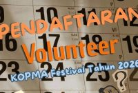 Potret Pamflet Pendaftaran Volunteer Kopma Festival 2026, (Foto:Int.)