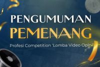 Poster Pengumuman Juara Profesi Competition 'Lomba Video Opini' LPM Profesi UNM, (Foto: Profesi)