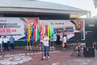 Potret Ketua Panitia Dies Natalis UNM ke-65 saat Berikan Laporan, (Foto: Muhammad Fauzan Akbar)