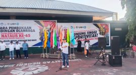Potret Ketua Panitia Dies Natalis UNM ke-65 saat Berikan Laporan, (Foto: Muhammad Fauzan Akbar)