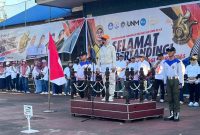 Potret Plt Rektor, Farida Patinggi saat Sambutan pada Upacara Dies Natalis ke-65 UNM, (Foto: Putri Salsabila)