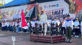 Potret Plt Rektor, Farida Patinggi saat Sambutan pada Upacara Dies Natalis ke-65 UNM, (Foto: Putri Salsabila)