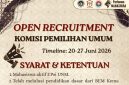 Poster rekrutmen anggota Komisi Pemilihan Umum (KPU) Kema F.Psi UNM, (Foto: Int.)